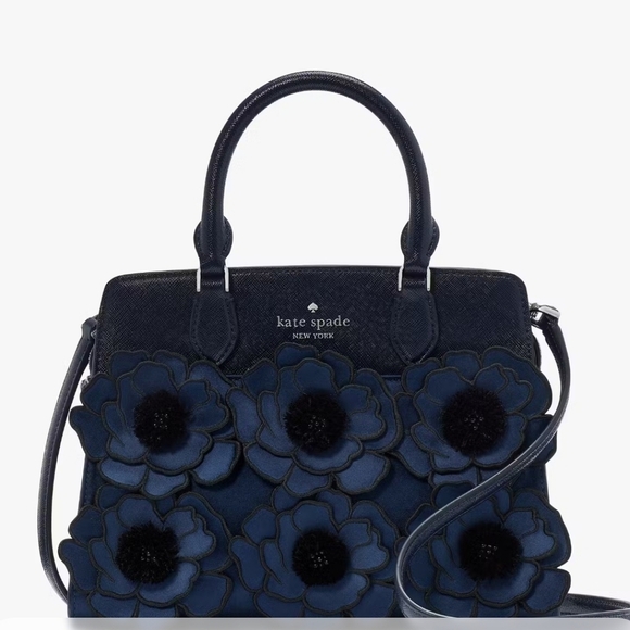 ✨️ Kate Spade KI937 Madison Embroidered Floral Small Satchel IN Blue ✨️
